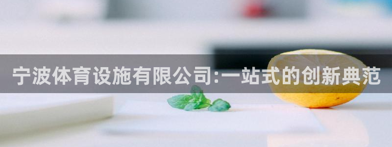 意昂4娱乐：宁波体育设施有限公司:一站式的创新典范
