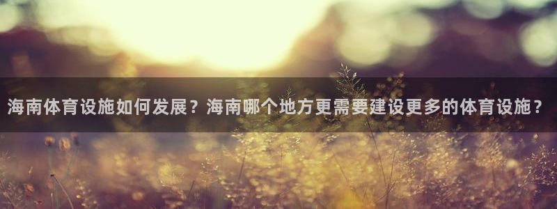 意昂体育4是干嘛的公司：海南体育设施如何发展？海南哪